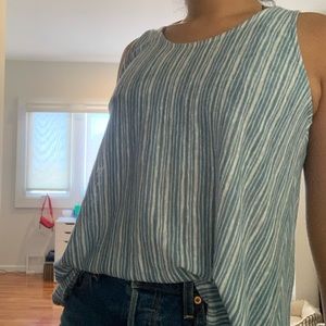 Blue and Yellow Striped Tank Top